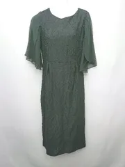 ◇ LACE LADIES レースレディース レース スリットスリーブ 5分袖 膝下丈 ワンピース サイズM ブラック レディース P  【1402270003870】のサムネイル