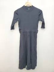 ◇ ef-de エフデ ハイネック キレイめ オフィス 5分袖 膝丈 ワンピース サイズ9 ネイビー レディース P  【1402270011301】のサムネイル