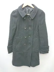 ◇ ABAHOUSE アバハウス ウール 通勤 ダブルボタン 長袖 コート ブラック レディース P  【1402270018591】のサムネイル