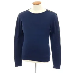 【中古】ルトロワ Letroyes コットン ボートネック プルオーバーニット ネイビー【サイズM】【メンズ】のサムネイル