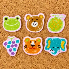 アイロン接着｜アニマル｜動物　らくがき｜10枚入り｜入園入学準備　保育園 幼稚園｜アイロンワッペン　布ワッペン　アップリケ
