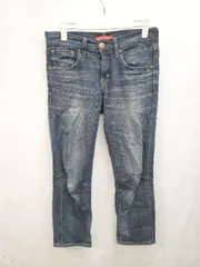 ◇ RED CARD レッドカード ダメージ加工 スキニー カジュアル デニム ジーンズ パンツ サイズ23 ネイビー系 レディース P  【1405090013340】のサムネイル