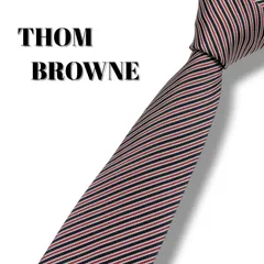 THOM BROWNE トムブラウン レジメンタルストライプ ネクタイ トリコロール 英国調 アイビー アメリカントラッド イタリア製 シルク混のサムネイル