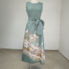 リメイク着物ロングワンピースボレロ付き正絹L色留袖 - メルカリ リメイク着物ロングワンピースボレロ付き正絹L色留袖 - メルカリ