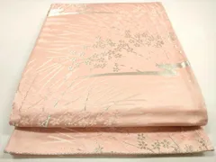 平和屋着物◎六通柄袋帯　枝花文　銀糸　正絹　逸品　DABF5163xgのサムネイル