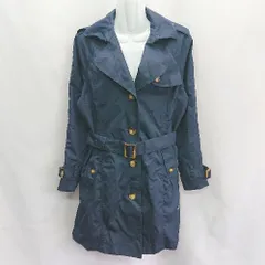 ◇ ◎ CROCODILE クロコダイル 長袖 トレンチコート サイズM ネイビー レディース E  【1406050056025】のサムネイル