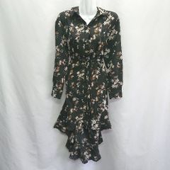 美品【マキシ丈】変形 ポロラルフローレン 花柄 ボウタイ ロング 