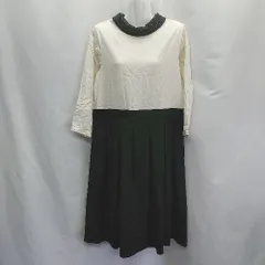 ◇ chambre de charme 長袖 ロング丈 ワンピース サイズF ベージュ ブラック レディース E  【1406050058128】のサムネイル