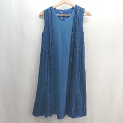 ◇ ROYAL PARTY ロイヤルパーティー ノースリーブ 膝丈 ワンピース サイズF ブルー系 レディース E  【1406050068974】のサムネイル
