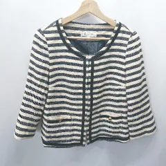 ◇ ROPE' PICNIC ロぺピクニック ボーダー柄 長袖 ジャケット サイズ40 ベージュ系 レディース E  【1406050078966】