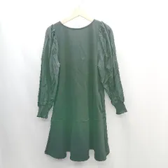 ◇ ROPE PICNIC ロペピクニック 袖切り替え 綺麗め フレア 長袖 膝丈 ワンピース サイズ38 ブラック レディース E  【1406050081683】