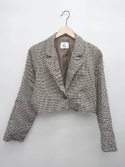 ◇ OLIVE des OLIVE オリーブ デ オリーブ 千鳥格子 長袖 テーラード ジャケット サイズF ベージュ マルチ レディース P  【1406110003686】のサムネイル