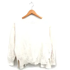 オペークドットクリップ OPAQUE.CLIP ニット セーター 長袖 コットン シンプル S オフホワイト 白 /KT6