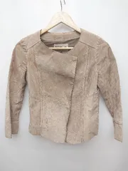 ◇ PROPORTION BODY DRESSING プロ ノーカラー ピッグスキン 長袖 ジャケット サイズ3 ブラウン レディース P  【1406110028832】のサムネイル