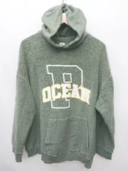 ◇ ocean pacific オーシャンパシフィック プリント 長袖 プルオーバー パーカー サイズXL グリーン レディース P  【1406180047191】