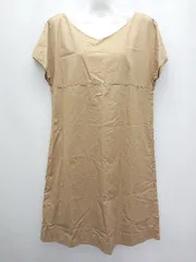 ◇ NIMES ニーム バックボタン フレンチスリーブ 膝丈 ワンピース 表記なし ベージュ レディース P  【1406180055158】のサムネイル
