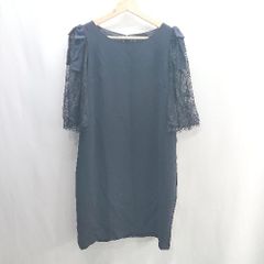◇ Luna ルナ 半袖 膝丈 ワンピース サイズ38 ネイビー レディース E 【1406180075774】