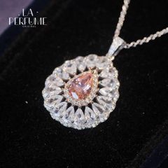 新春セール！新品 パパラチアサファイア ダイヤモンド ネックレス 