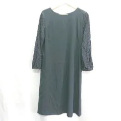 ◇ HusHusH ハッシュアッシュ 袖レース 透け感 綺麗め シンプル 長袖 ロング丈 ワンピース サイズ3 ネイビー レディース E  【1406180094973】のサムネイル