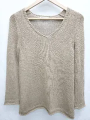 ◇ GEORGES RECH ジョルジュ・レッシュ シンプル Vネック ニット 長袖 カットソー サイズ36 ブラウン レディース P  【1406240015894】