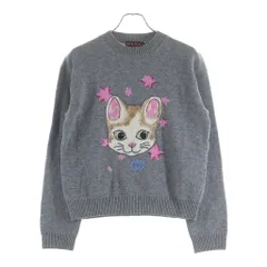 GUCCI (グッチ) ヒグチユウココラボ 猫モチーフ ニット グレー #Sのサムネイル