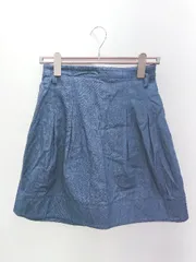 ◇ franche lippee フランシュリッペ シンプル カジュアル デニム ミニ 台形 スカート サイズM ネイビー レディース P  【1406240024087】のサムネイル
