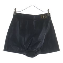 美品 クリスチャンディオール CD金具 ラムレザー キュロット ショート