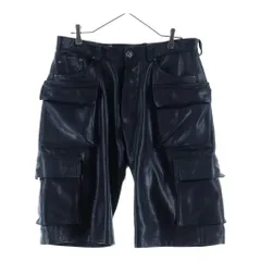CHROME HEARTS (クロムハーツ) FATIGUE LTHR レザーファティーグ クロスボールボタンファティーグレザーカーゴショートパンツ ブラック/シルバーのサムネイル