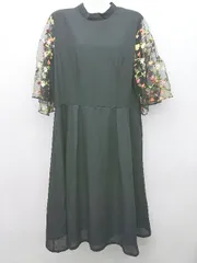 ◇ merlot plus メルロープリュス 七分袖 膝下丈 ワンピース 表記なし ブラック レディース P  【1406240027774】のサムネイル