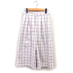 ロペピクニック ROPE Picnic チェック ガウチョパンツ クロップド ワイド タック ジップフライ 36 ピンクベージュ /NT34