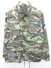 ◇ AZUL BY MOUSSY アズールバイマウジー 迷彩 長袖 ジップアップ ジャケット サイズM カーキ マルチ レディース P  【1406240048335】