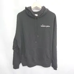 ■ MARK GONZALES ロゴプリント バッグフォトプリント 長袖 パーカー サイズL ブラック ホワイト レディース メンズ E  【1407020015363】