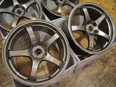 ★5本スポーク★18インチ9.5J+35 5H114.3 新品 人気 軽量 クロススピード ハイパーエディション CR5 ブロンズ ホイール1台分 ES GS IS RC スープラ GRカローラ GRヤリス RX-7 RX-8 ランエボ シルビア GTR Zのサムネイル
