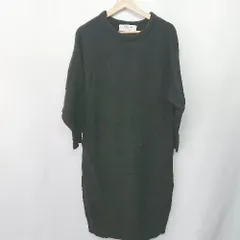 ◇ BEAMS LIGHTS ビームス ライツ クルーネック 無地 長袖 膝下丈 ニットワンピース サイズ表記なし ブラック レディース E  【1407020045322】のサムネイル