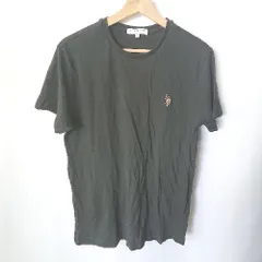 ◇ U.S.POLOASSN ブランドロゴ刺繡 半袖 Tシャツ サイズM ブラック メンズ レディース E  【1407020061407】