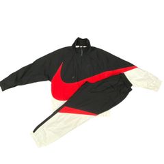 NIKE SWOOSH ナイロン セットアップ M 赤 Y2K - メルカリ