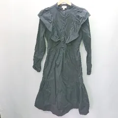 ◇ The Drop 鈴木えみコラボ商品 フリル 長袖 ロング丈 ワンピース サイズXXS ネイビー レディース E  【1407180000087】のサムネイル