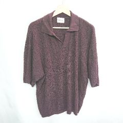 ◇ EMMA CLOTHES 엠마 클로즈 오분 소매 니트 사이즈 L 보르도 남성 E [1407180003187]