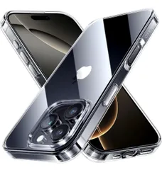 NIMASO iPhone 16 Pro 用 ケース クリア 黄変防止 耐衝撃 米軍MIL規格 SGS認証 PC背面 いPhone 16 Pro 対応 傷つけ防止 超薄型 軽量 ワイヤレス充電対応 ストラップホール（氷星シリーズ）クリア NSC24G1468