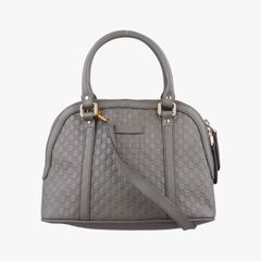 美品】 GUCCI 2way トートバッグ ショルダー マイクロシマ グレー