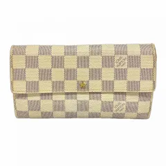 【6ec2714】ルイヴィトン 長財布 ダミエ・アズール ポルトフォイユサラ N61735 ホワイト【中古】レディース