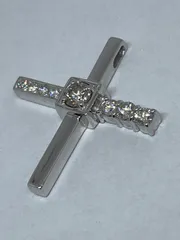 【k18wg  】クロス　ダイヤモンド入り　トップ