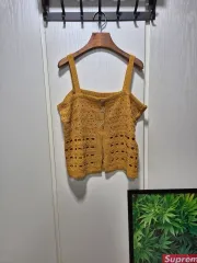（セール）（新品）マスタード クロシェ ニット ビスチェ