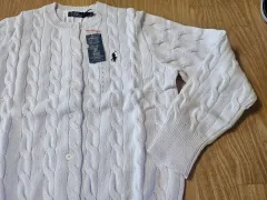 POLO RALPH LAUREN ポロラルフローレン ケーブルニット カーディガン 白