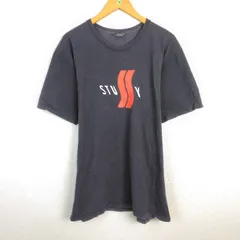 STUSSY ステューシー Tシャツ フロントロゴプリント ブラック L メンズ 古着 ストリート シンプル