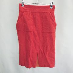 ◇ MEW'S REFINED CLOTHES 뮤즈 리파인드 클로즈 무릎 길이 타이트 스커트 사이즈 38/M 레드 레이디스 E [1407180057098]