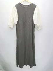 ◇ Bab バブ スウェット カジュアル 五分袖 ロング ワンピース サイズF チャコールグレー系 レディース P  【1407260006480】のサムネイル