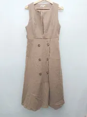 ◇ ◎ ECLIN エクラン シンプル 秋冬 ノースリーブ 膝下丈 ワンピース サイズM ブラウン レディース P  【1407260011132】のサムネイル
