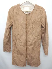 ◇ Sonny Label URBAN RESEARCH ノーカラー フェイクファー 長袖 ムートンジャケット サイズ36 ブラウン レディース P  【1407260012108】のサムネイル