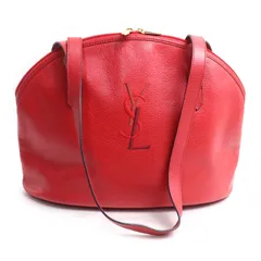 SAINT LAURENT サンローラン カサンドラ ロゴ ステッチ ラウンドトート トートバッグ レッド レディース 中古のサムネイル